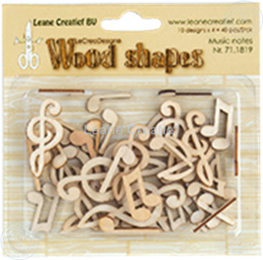 Houten muzieknoten p/set figuur Wood Shapes