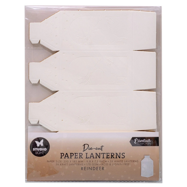 Reindeer Christmas Die-cut Paper Lanterns p/10st