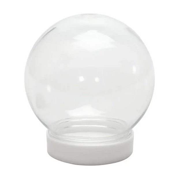 Sneeuwbol 8.5x8cm p/st schroef plastic transparant opening 4.7cm snowglobe