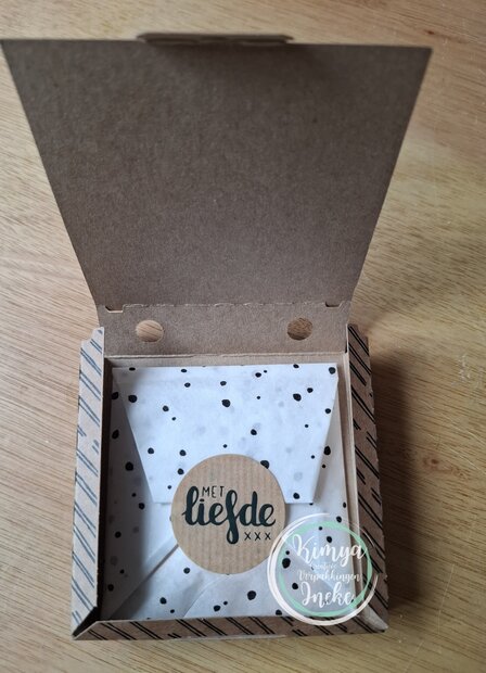 Doosjes pizza 85x85x20mm bruin/zwart p/5st