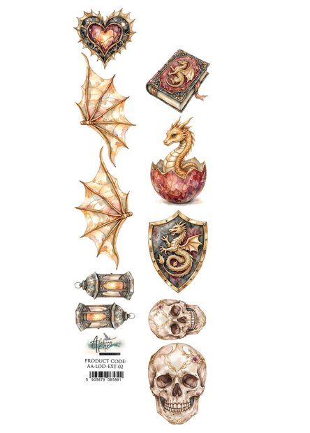 Papierstrook The legends of the dragons 30x5cm draken ei skull