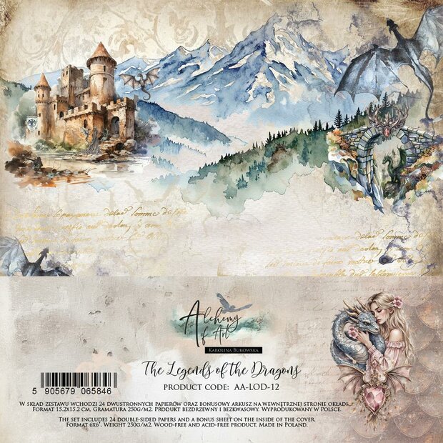 Paper pad The legends of the Dragons 15x15cm p/24vel