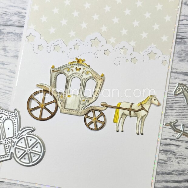 Stans paard met koets p/set