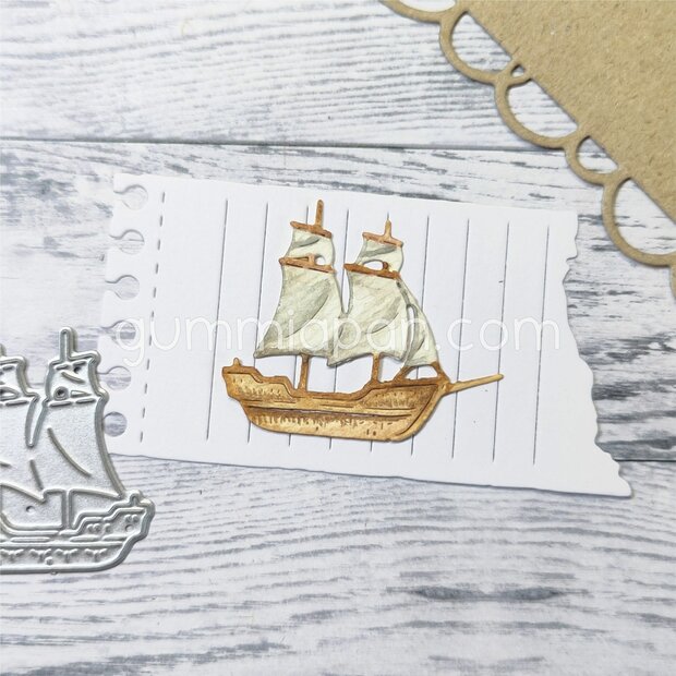 Stans schip met zeilen 29x31mm p/st