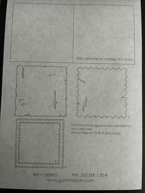 Stans boekje/kaartje voor in pizzadoos 7.9x7.9cm  p/4st