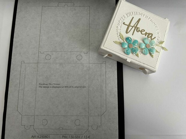 Stans opbergdoosje/pizzadoosje 7.9x7.9cm p/st