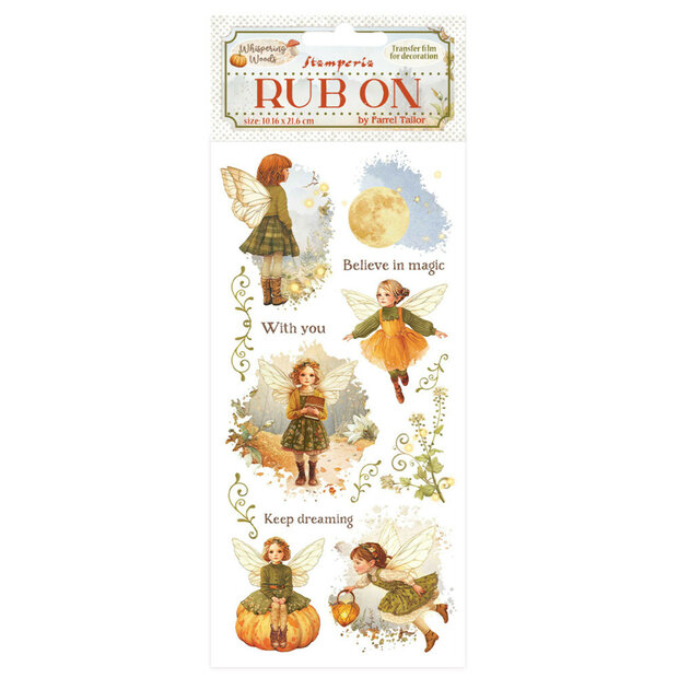 The Whispering Woods Rub-On 10x21cm fairy elfje