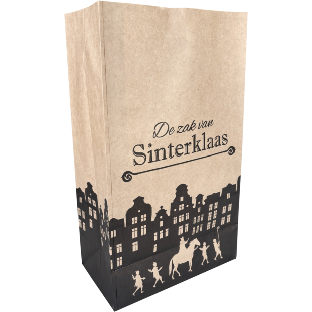 Zakken Zak van Sinterklaas 18/10x31cm p/10st blokbodem 