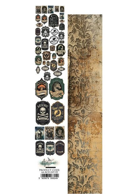 Papierstrook Behind closed doors 30x5cm labels arsenic