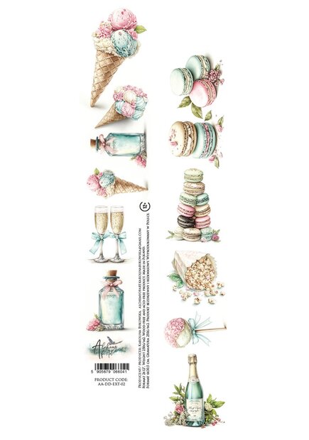 Papierstrook Dreamy Dreams 30x5cm ijsjes pastel