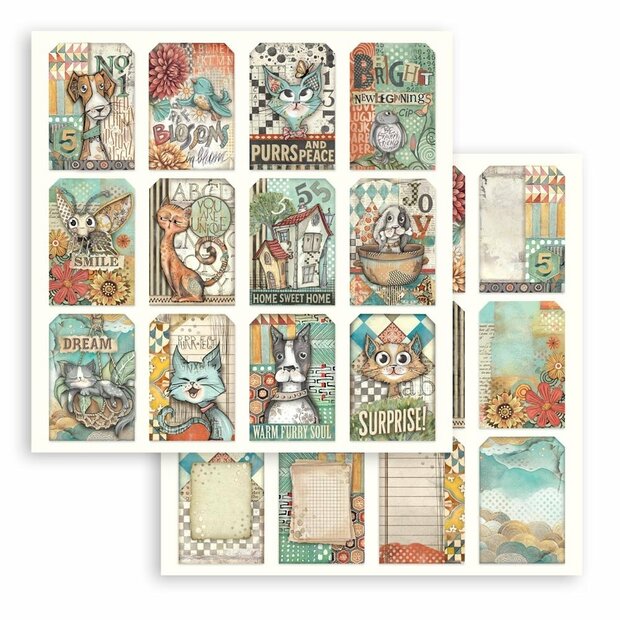 Scrappapier Furry Friends 12 Cards 30.5x30.5cm p/vel