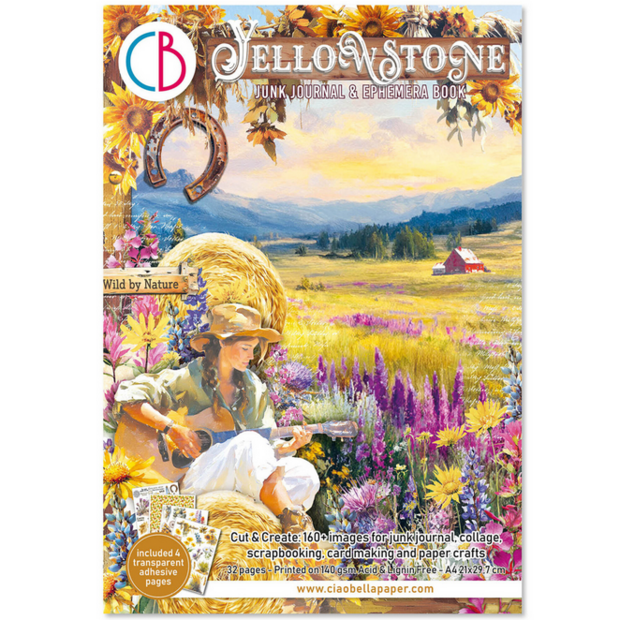 Yellowstone A4 Junk Journal Ephemera Book p/32vel