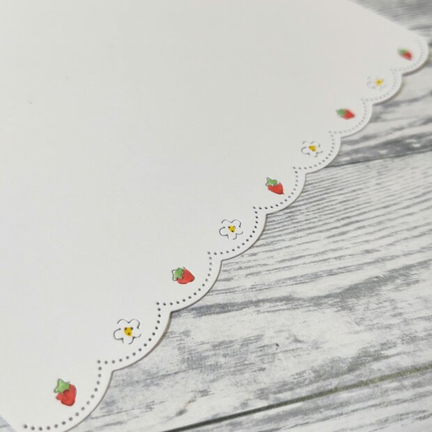 Stans ticket randborder aardbei en bloem 150x9mm p/st