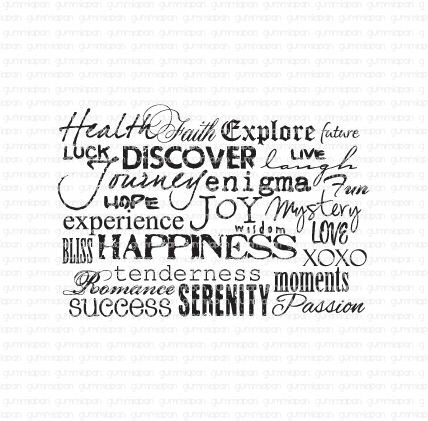 Stamp achtergrond Happiness 55x40mm p/st