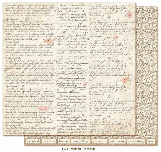 Scrappapier Memoir - In words 30.5x30.5cm p/vel 