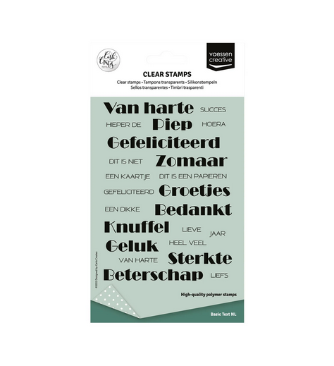 Vaessen Creative &bull; Clear Stamps Basic Text Dutch p/23st