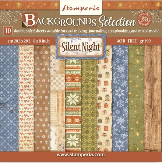 Paper pad 20x20cm Silent Night p/10vel background