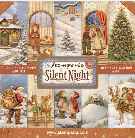 Paper pad 20x20cm Silent Night p/10vel  
