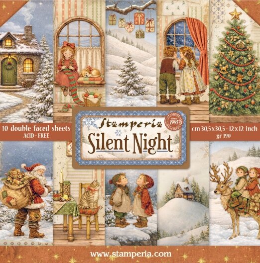 Paper pad 30.5x30.5cm Silentt Night p/10vel