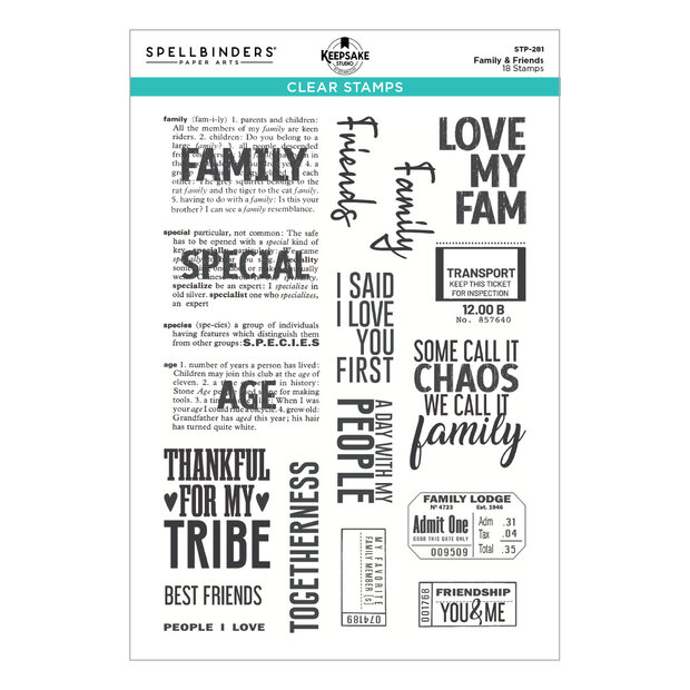 Clear Stamp Set Turn the Page Family &amp; Friends by Esther Glas p/set