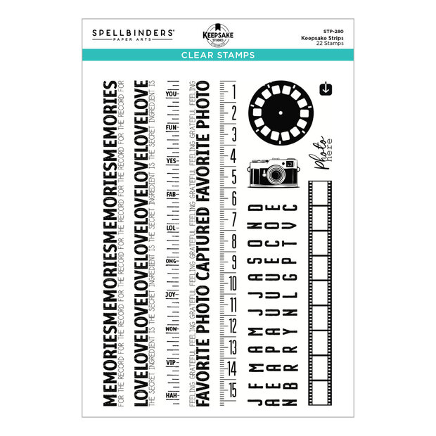 Clear Stamp Set  Turn the Page Keepsake Strips by Esther Glas p/set