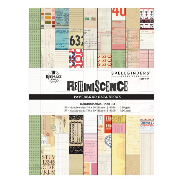 Paper pad Reminisence 10 Turn the Page Patterned Cardstock by Esther 19x25cm p/64vel  