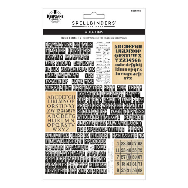 Rub-ons Turn the Page Noted Details by Esther Glas p/103st