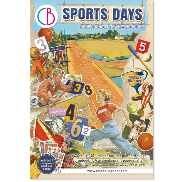 Sport Days A4 Junk Journal Ephemera Book p/32vel