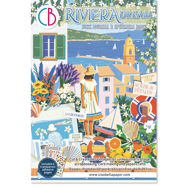 Riviera Dream A4 Junk Journal Ephemera Book p/32vel