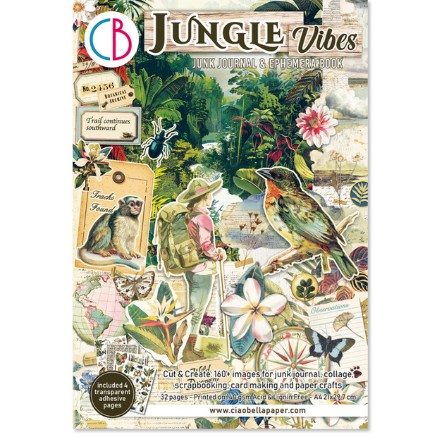 Jungle Vibes A4 Junk Journal Ephemera Book p/32vel