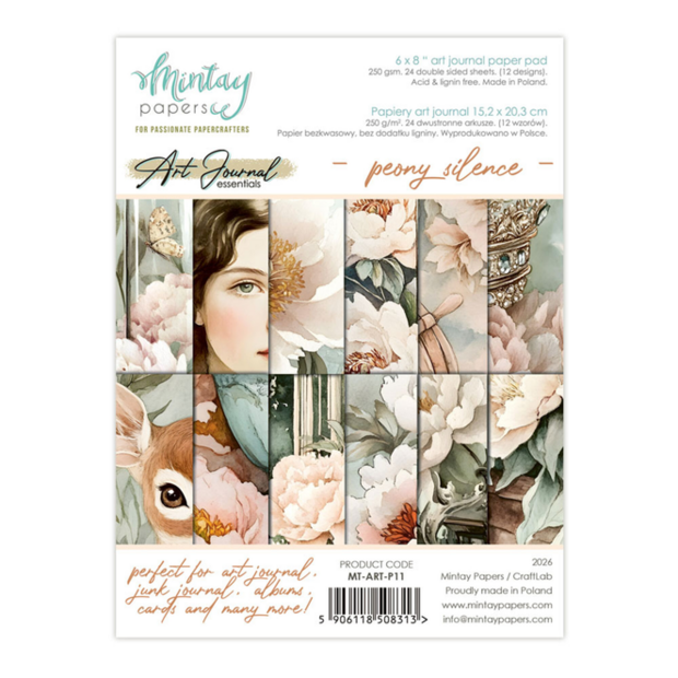 Art Journal Paper Pad 15x20cm Peony Silence p/24vel