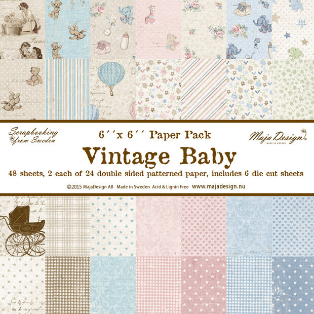 Paper pad 15x15cm Vintage Baby p/48vel 