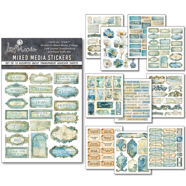 Edge of the Ocean Mixed Media Stickers p/10vel