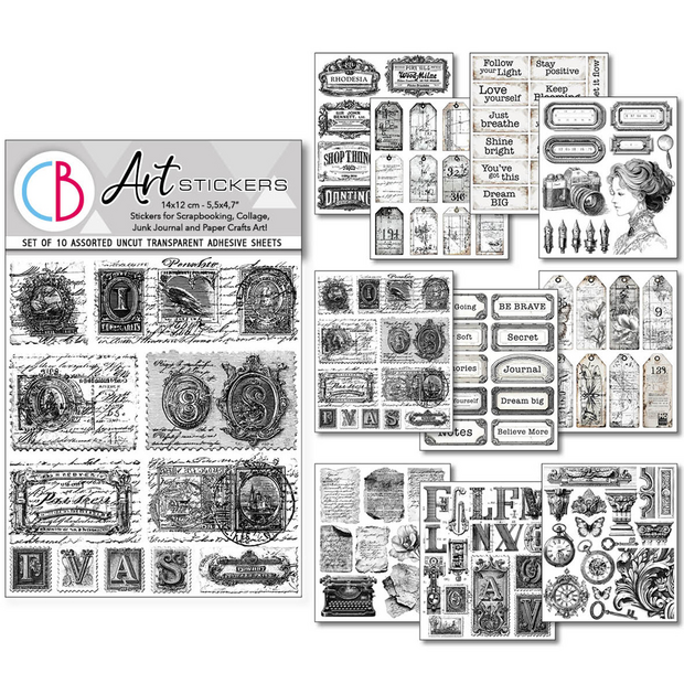 Lithographs Mixed Media Stickers p/10vel