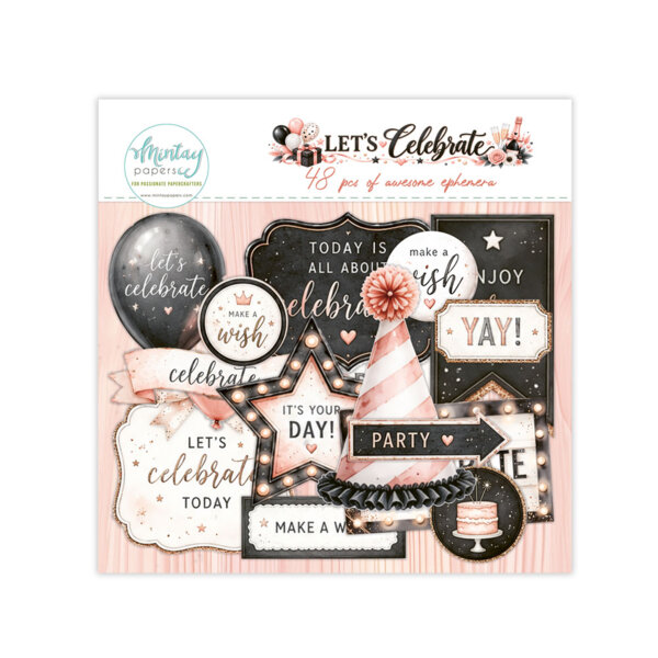 Die cuts  Let's Celebrate teksten p/48st