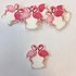 Flatback flamingo paar 3x3cm p/st lichtroze/donkerroze